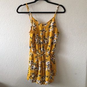 Yellow floral romper